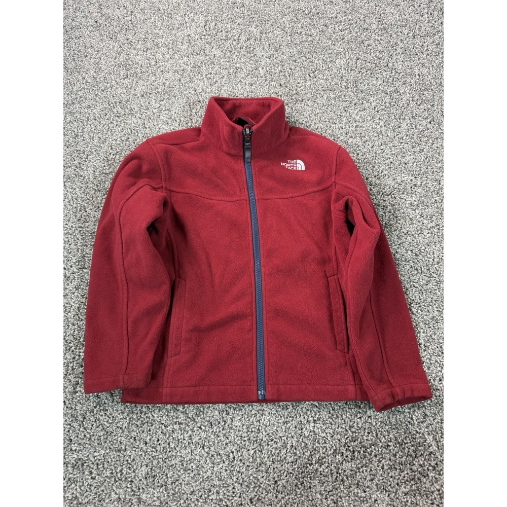The North Face Full Zip Fleece Jacket Boys Size Small Red Outdoor